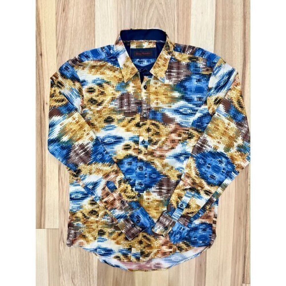 Young Republic Graphic Print Long Sleeve Button Down Shirt L